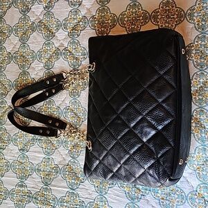 Charming Charlie Black Quilted Tote Bag
